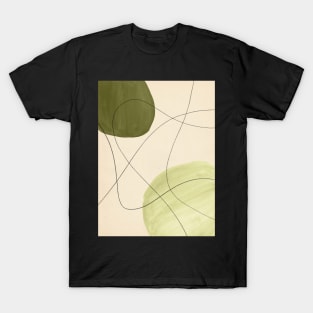 Abstract green and beige shapes T-Shirt